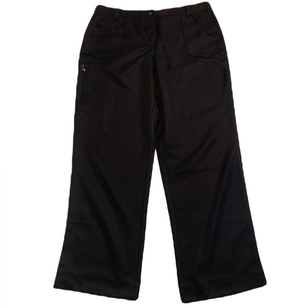 Women's/Unisex Black Wide Leg Cargo Pants - Size Medium